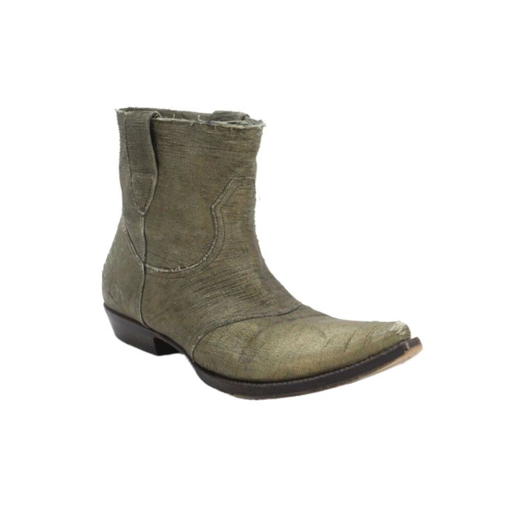 Gianni Barbato Womens Pointed Toe Ankle Boots Green Size 37.5 7.5